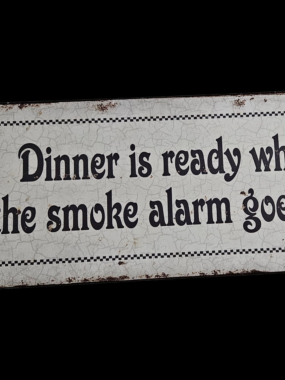 Funny Tin Sign, Dinner Is Ready, 12x5